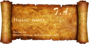 Thaisz Anett névjegykártya