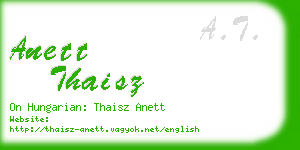 anett thaisz business card